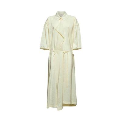 Yellow Asymmetric Shirt Dress - White - Lemaire Dresses