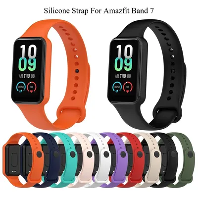 Silikonarmband für Amazfit Band 7, Armband, Sport-Handgelenk-Ersatzarmband, weiches TPE für Amazfit Image