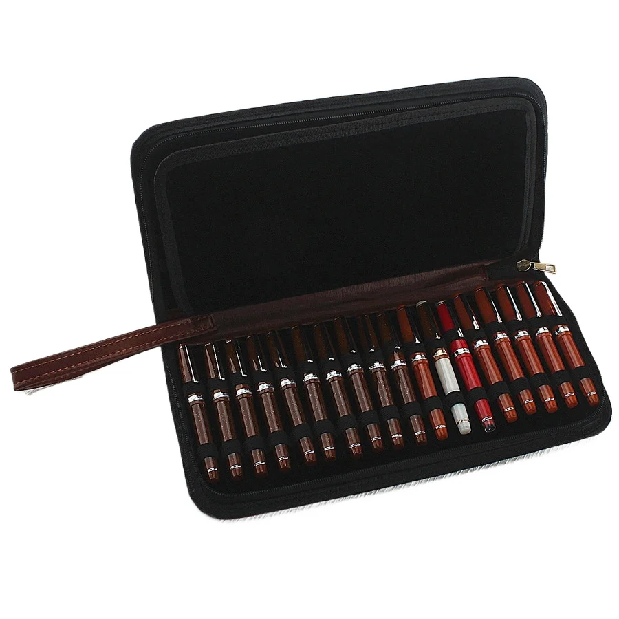 Pu-Leder-Stifttasche, Federmäppchen, erhältlich für 10/24/36/48 Füllfederhalter/Tintenrollerhalter, Aufbewahrungstasche, wasserdicht Image