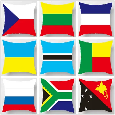 Neuer hochwertiger Stoff doppelseitiger Druck 45*45cm Welt flagge Kissen Home Decoration Kissen Image