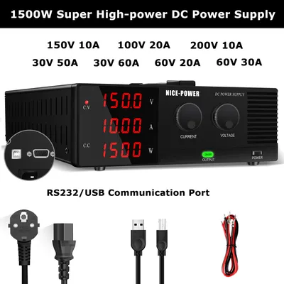 Hoch leistungs 150V 10a 1500W einstellbare Gleichstrom versorgung mit RS-232 USB-Schnitts telle Image