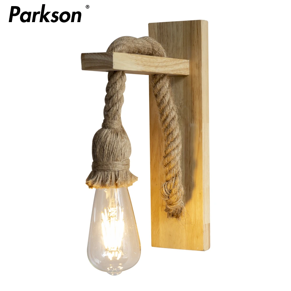 Retro Holz Wandleuchte E27 Vintage Wandleuchte Wandleuchten Leuchte Indoor Home Decor Esszimmer Nachttischlampe Schlafzimmer Beleuchtung Image