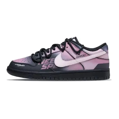 [Custom Female black and pink fantasy realm]Nike Dunk 1-1-1 Low-Top Skateboard Shoes Women's Black