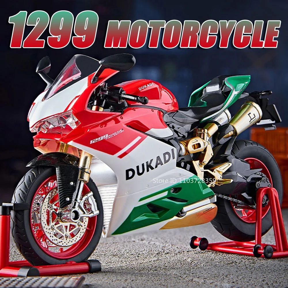 1:9 1299 Miniaturmodell Spielzeug Motorräder Legierung Druckguss Suzuki HAYABUSA Motorrad Sound Licht Stoßdämpfung für Kinder Geschenke Image