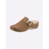 Pantoffel MUBB, Damen, Gr. 40, braun (cognac), Veloursleder, Basic, Schuhe Hausschuh Pantoffeln