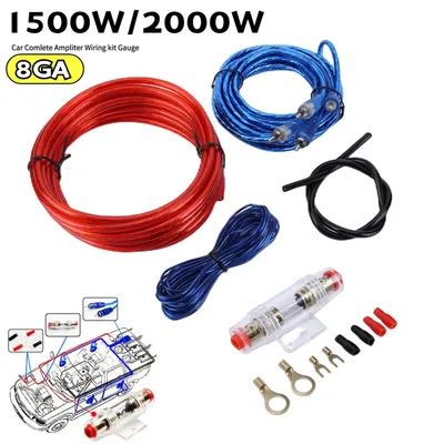 1500W Audio Speakers Wiring Kit 8GA Car Subwoofer Cable 18GA Subwoofer Speaker Line for Car Modification for Auto Vehicle Parts