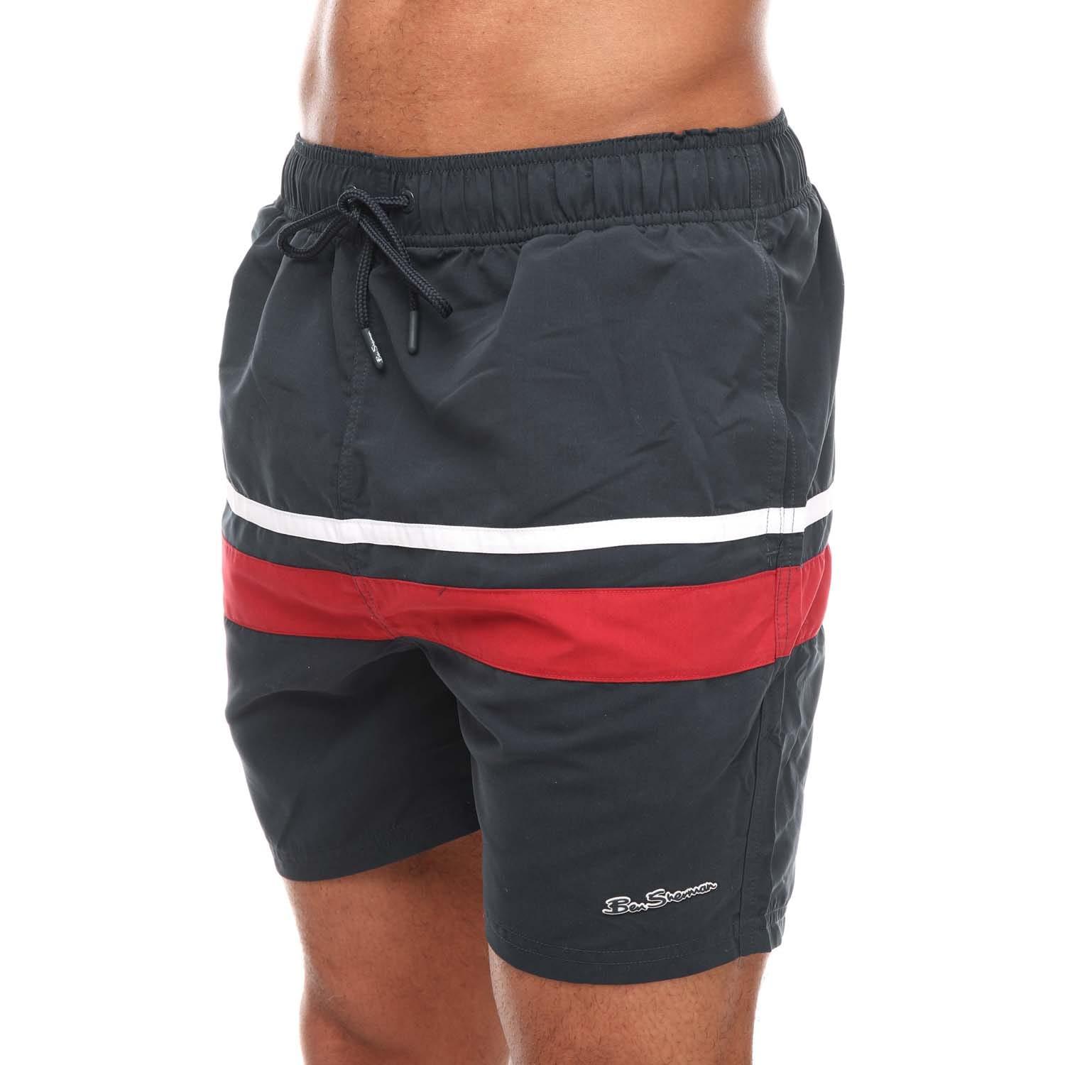 Ben Sherman - "Vilanculas" Badeshorts für Herren (Marineblau/Rot/Weiß) Image
