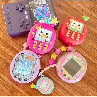 Tamagotchi Uni Retro Dopamine Cell Phone Series Silicone Case With Antenna Glow-In-The-Dark