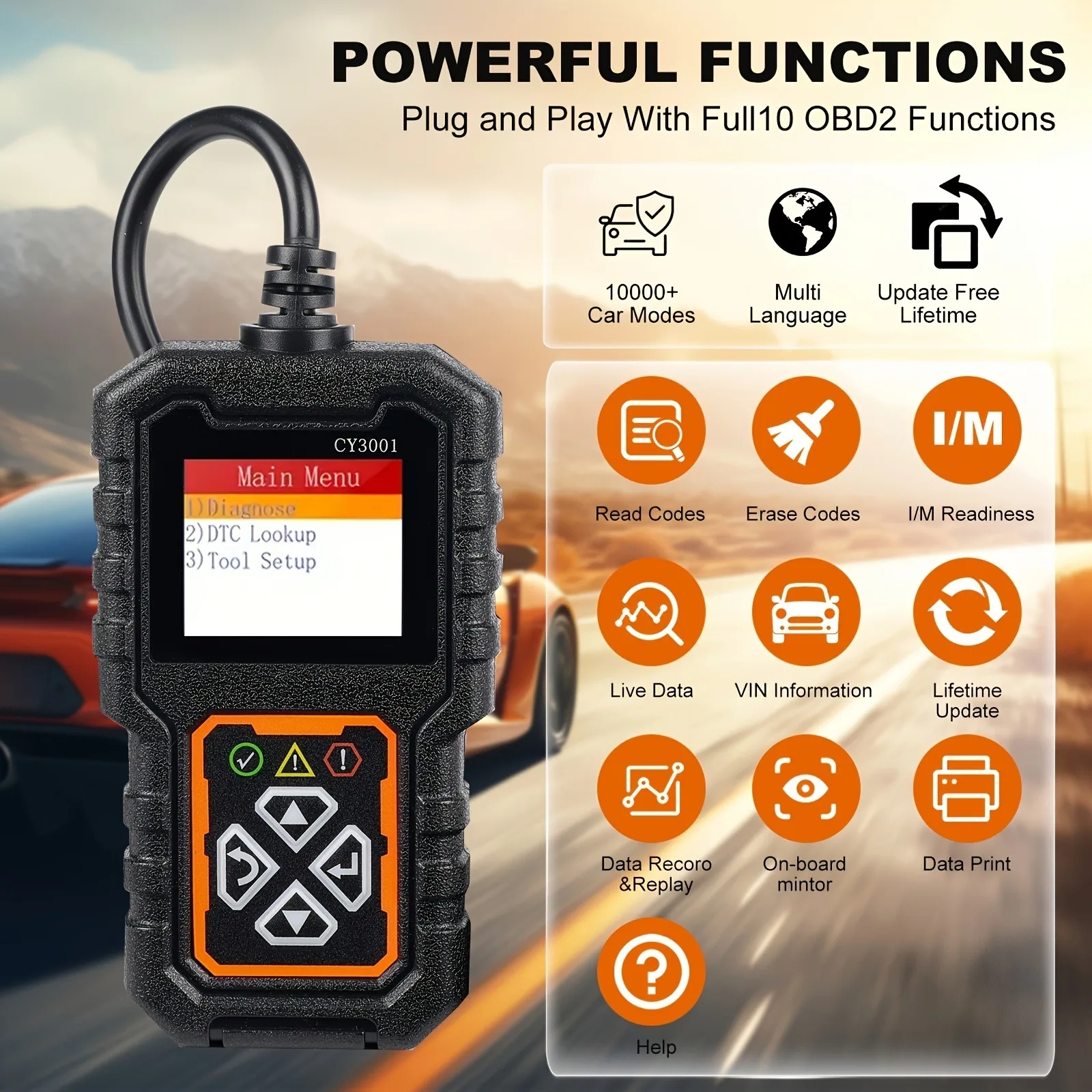 Scanner de Code OBD2 pour voiture, Scanner de Diagnostic, lecteur de Code, effacement du Code de défaut du moteur, lecture du Code, Test de batterie, lumière du moteur