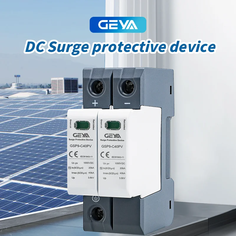Dispositivo di Protezione da Sovratensione GEYA DC SPD 600V 1000V 2P 40KA, Protettore di Tensione per Pannelli Solari Fotovoltaici, Dispositivo Antifulmine
