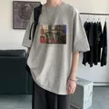2025 Estate Nuove T-shirt stampate casual Moda Abbigliamento da uomo allentato Manica corta Coreano Quotidiano Girocollo All-match Pullover