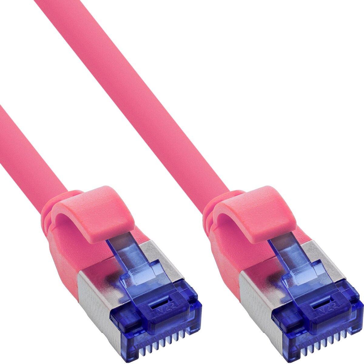 InLine® Patchkabel Slim, Cat.6A, S/FTP, TPE (LSZH) flexibel, PoE, magenta, 10m Image