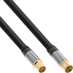InLine® Premium Antennenkabel, 4x geschirmt, >110dB, schwarz, 0,5m Image
