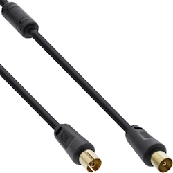 InLine® Antennenkabel Premium, 2x geschirmt, mit Filter, >85dB, schwarz, 3m Image