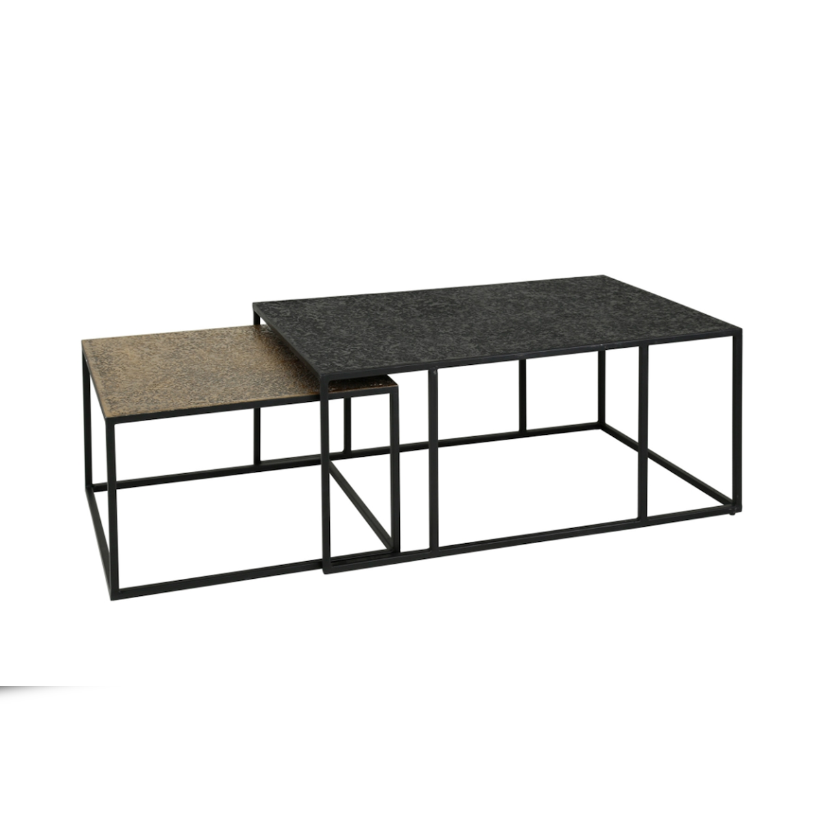 KAWOLA Couchtisch ABUNA Set 2-tlg. Metall schwarz / bronze Image