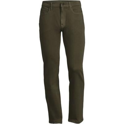 4 Way Stretch Jeans, Slim Fit, Men, size: 33 32, regular, Green, Spandex/Cotton-blend, by Lands' End