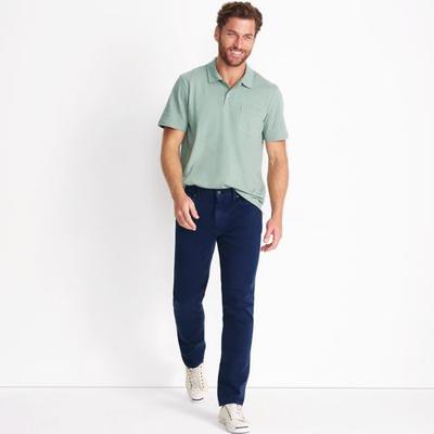 4 Way Stretch Jeans, Slim Fit, Men, size: 35 32, regular, Blue, Spandex/Cotton-blend, by Lands' End