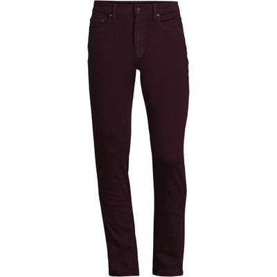 4 Way Stretch Jeans, Slim Fit, Men, size: 32 30, regular, Red, Spandex/Cotton-blend, by Lands' End