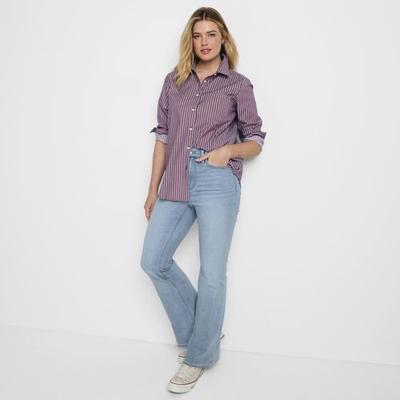 Recover Skinny Flare Jeans, High Waisted, Women, size: 16, regular, Blue, Cotton/Spandex/Polyester, by Lands' End