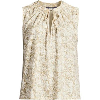 Linen Blend Notch Neck Swing Vest Top, Women, size: 20, regular, Misc, Linen, by Lands' End