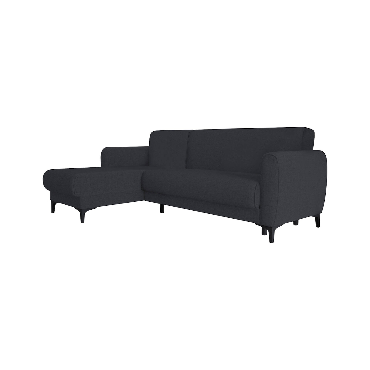 Dmora Schlafsofa Angel, Eckschlafsofa mit umkehrbarer Halbinsel, modernes Containersofa mit Chaiselongue und 3 Kissen, 230x153h85 cm, Blau Image
