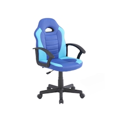 Dmora Gaming-Stühl Hervey, Kinder-Gaming-Sessel, Schreibtischstuhl, 56x55h89/100 cm, Blau und hellblau Image