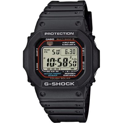 Funkchronograph CASIO G-SHOCK, schwarz (schwarz, rot), Armbanduhren, Herren, Solaruhr, Armbanduhr, Herrenuhr,digital,bis 20bar wasserd.Resinarmband Image