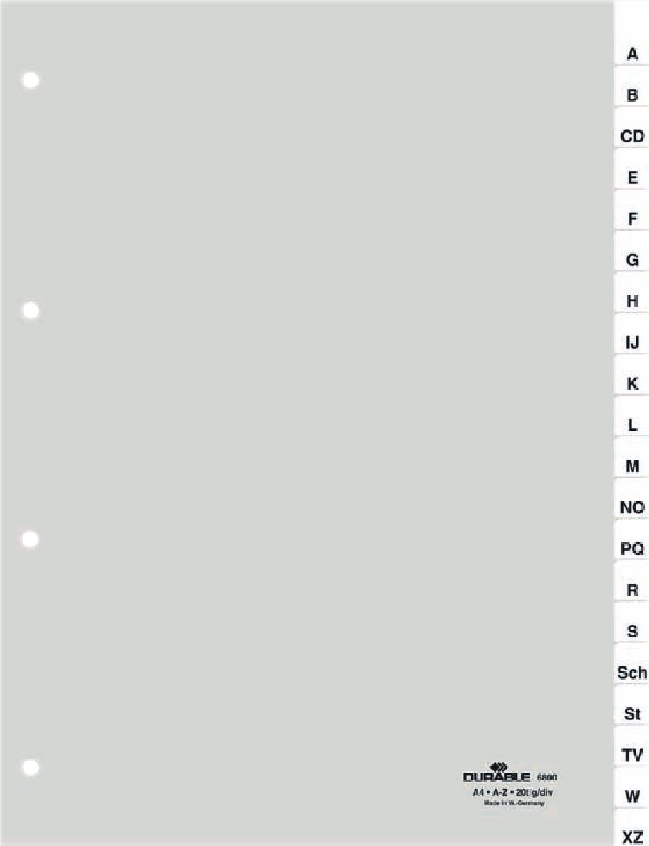 Durable Register A4 A-Z transparent Packung mit 10 Stück Image