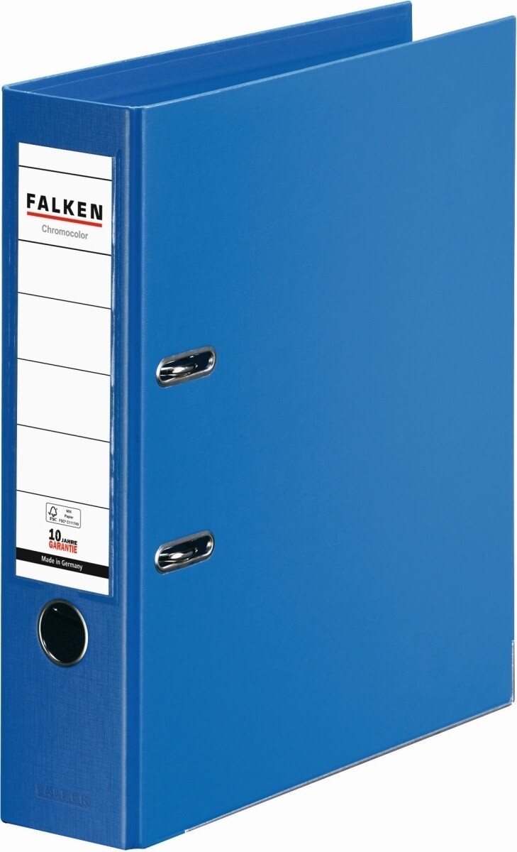 Falken Ordner Chromocolor A4 PP 80mm blau Packung mit 10 Stück Image
