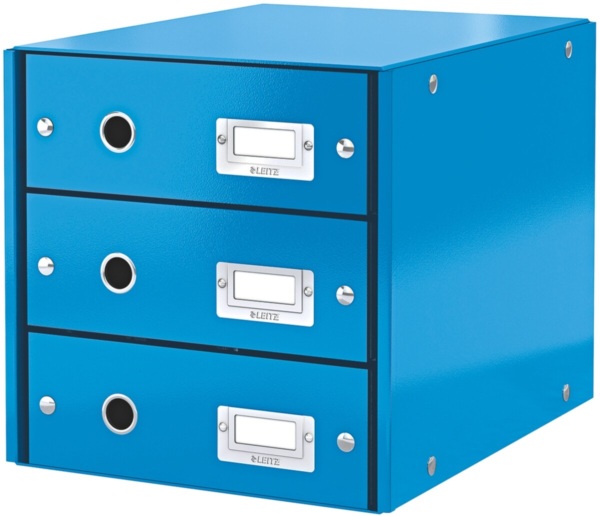 LEITZ Schubladenbox 3 Fächer Karton blau Packung mit 3 Stück Image