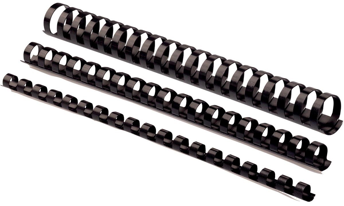 Fellowes Plastikbinderücken A4 21 Ringe schwarz 25mm VE=10x50 Stück Image