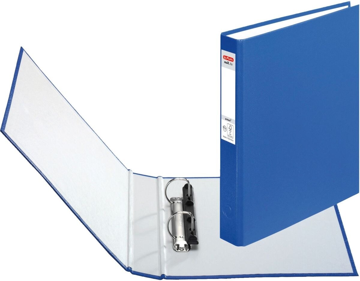 herlitz Ringbuch A5 maX.file protect 2 Ringe 25mm blau Packung mit 24 Stück Image