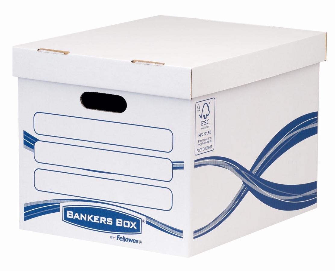 Archivbox Standard Bankers Box Basic 317x287x384mm weiß/blau Packung mit 10 Stück Image