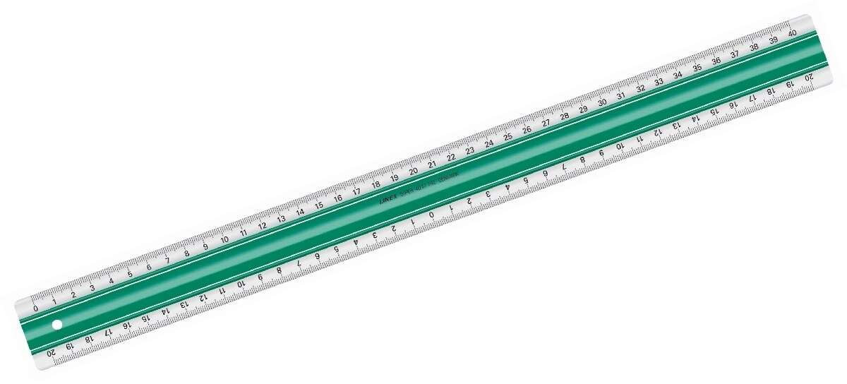 LINEX Lineal Super 40 cm mit Anti-Rutsch-Funktion grün Packung mit 10 Stück Image