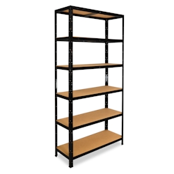 shelfplaza BLACK 230x120x45 cm Schwerlastregal in schwarz mit 6 Böden und 145 kg Traglast pro Boden Image