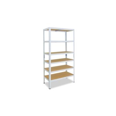 shelfplaza HOME 230x80x40 cm Schwerlastregal in weiß mit 6 Böden und 145 kg Traglast pro Boden Image