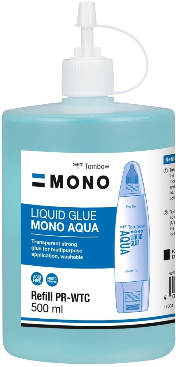 Tombow Nachfüllung für Flüssigkleber PT-WTC 500 ml auswaschbar Packung mit 24 Stück Image