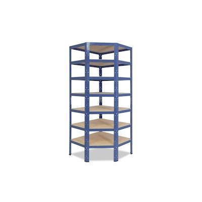 shelfplaza HOME 230x70x40 cm Eckregal in blau mit 7 Böden und 125 kg Traglast pro Boden Image
