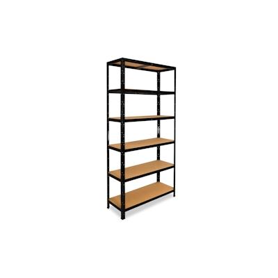 shelfplaza BLACK 180x100x60 cm Schwerlastregal in schwarz mit 6 Böden und 145 kg Traglast pro Boden Image