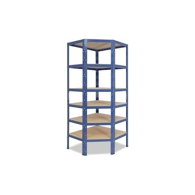 shelfplaza HOME 230x60x30 cm Eckregal in blau mit 6 Böden und 145 kg Traglast pro Boden Image