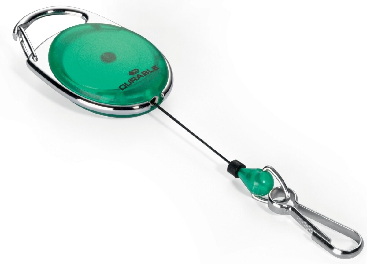 Durable Aufrollmechanismus JoJo Style mit Federhaken 80cm grün Packung mit 5 Stück Image