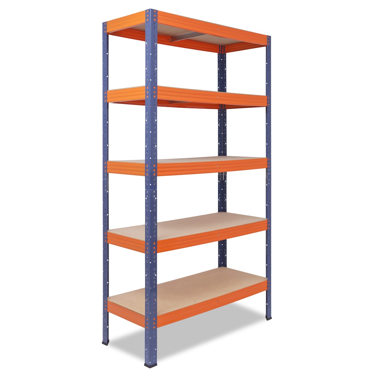 shelfplaza PRO 200x100x45 cm Schwerlastregal in blau-orange mit 5 Böden und 200 kg Traglast pro Boden Image