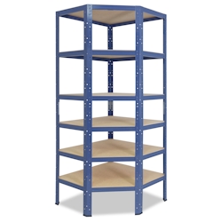 shelfplaza HOME 230x80x50 cm Eckregal in blau mit 6 Böden und 145 kg Traglast pro Boden Image