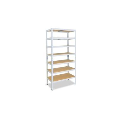 shelfplaza HOME 230x110x30 cm Schwerlastregal in weiß mit 7 Böden und 125 kg Traglast pro Boden Image