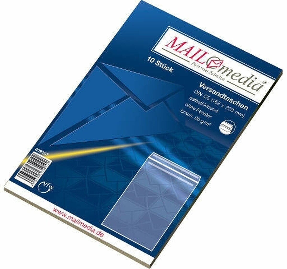 Versandtaschen C5 90g/qm selbstklebend braun VE=50x10 Stück Image