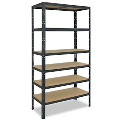shelfplaza HOME 200x75x50 cm Schwerlastregal in anthrazit mit 6 Böden und 145 kg Traglast pro Boden Image
