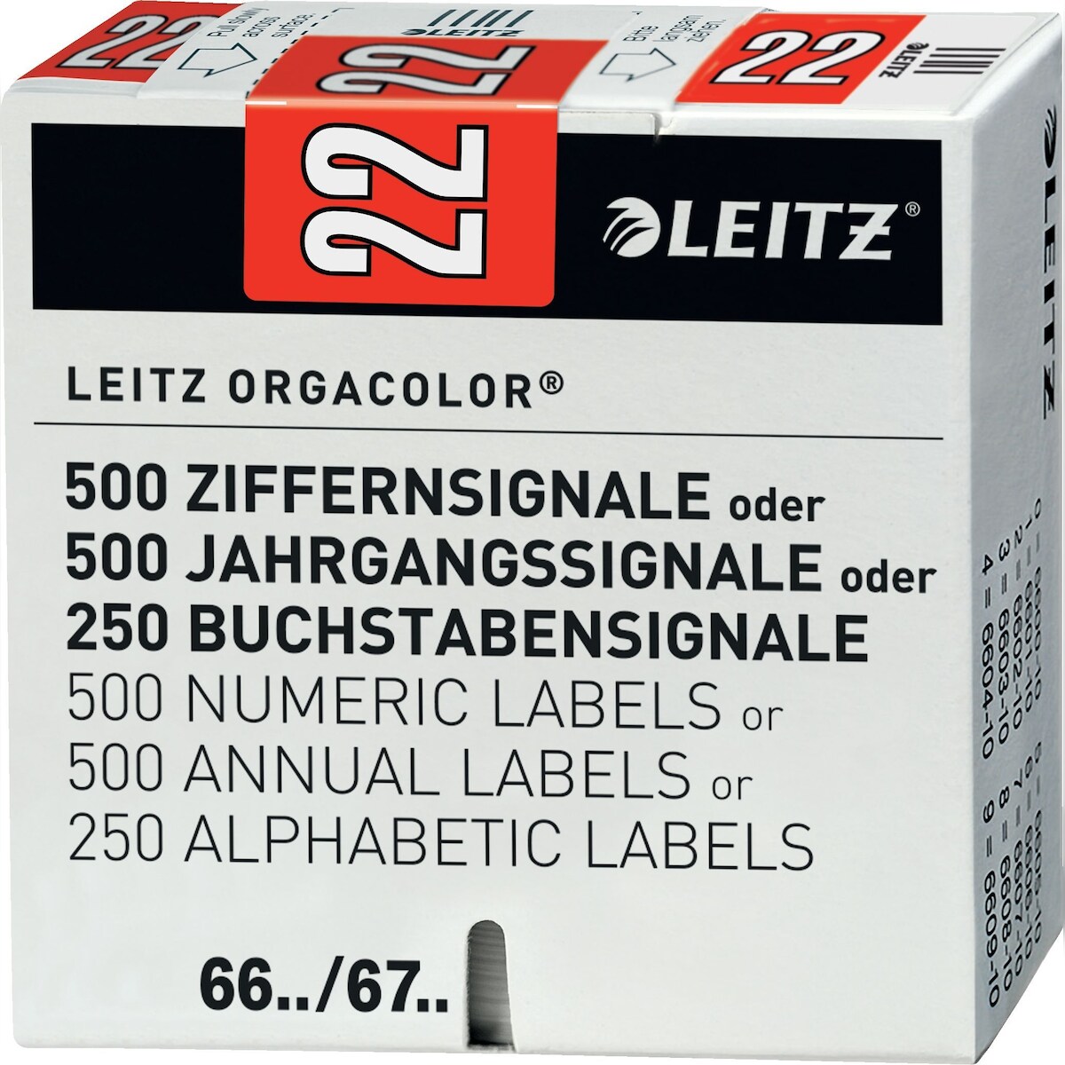 LEITZ Orgacolor Jahrgangssignal 2022 VE=10x500 Stück rot Image