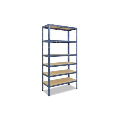 shelfplaza HOME 180x100x60 cm Schwerlastregal in blau mit 6 Böden und 145 kg Traglast pro Boden Image