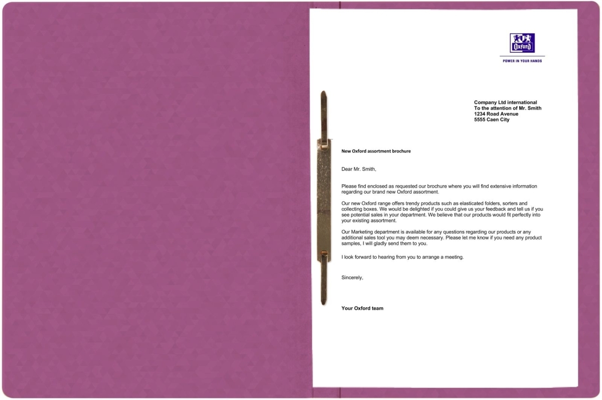 Oxford Schnellhefter Top File+ A4 Karton 390g kaufm. und Amtsheftung violett Packung mit 25 Stück Image