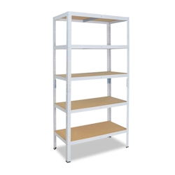 shelfplaza HOME 180x60x30 cm Schwerlastregal in weiß mit 5 Böden und 175 kg Traglast pro Boden Image